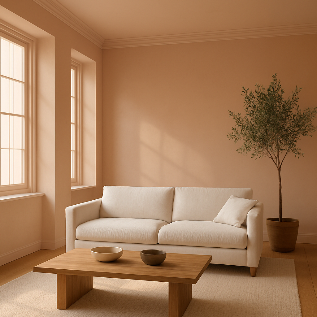 Living room painted in Groundhog Day by Benjamin Moore